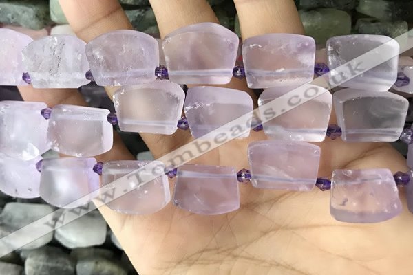 CTD2281 Top drilled 15*20mm - 17*23mm freeform amethyst beads