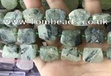 CTD2283 Top drilled 15*20mm - 17*23mm freeform green rutilated quartz beads