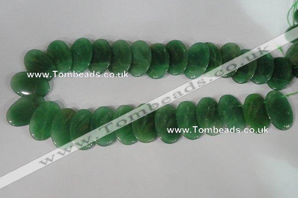 CTD23 Top drilled 20*30mm oval green aventurine beads wholesale