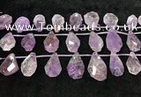 CTD2302 Top drilled 16*22mm - 25*35mm faceted nuggets amethyst beads