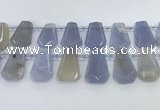 CTD2330 Top drilled 16*18mm - 20*30mm freeform blue chalcedony beads