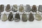 CTD2334 Top drilled 16*18mm - 20*30mm faceted freeform moonstone beads