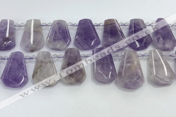 CTD2338 Top drilled 16*18mm - 20*30mm freeform lavender amethyst beads