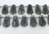 CTD2352 Top drilled 16*18mm - 20*30mm freeform moss quartz beads