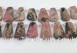 CTD2360 Top drilled 16*18mm - 20*30mm faceted freeform rhodonite beads