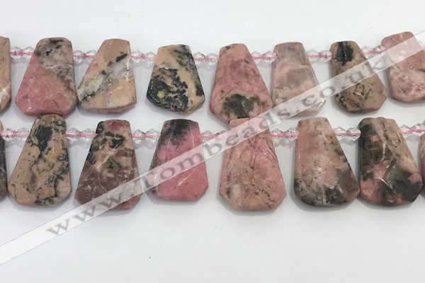 CTD2360 Top drilled 16*18mm - 20*30mm faceted freeform rhodonite beads