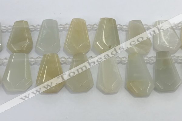 CTD2361 Top drilled 16*18mm - 20*30mm faceted freeform moonstone beads