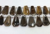 CTD2365 Top drilled 16*18mm - 20*30mm faceted freeform tiger eye beads