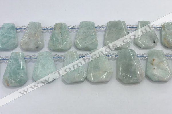 CTD2366 Top drilled 16*18mm - 20*30mm faceted freeform amazonite beads