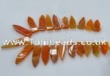 CTD2510 Top drilled 15*25mm - 16*50mm sticks agate gemstone beads