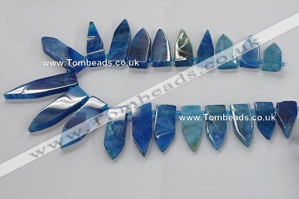 CTD2513 Top drilled 15*25mm - 16*50mm sticks agate gemstone beads