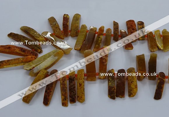 CTD2533 Top drilled 8*30mm - 11*50mm sticks agate gemstone beads