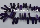 CTD2534 Top drilled 8*30mm - 11*50mm sticks agate gemstone beads