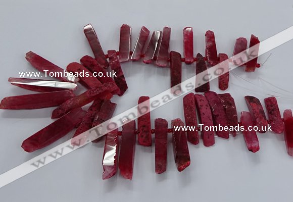 CTD2535 Top drilled 8*30mm - 11*50mm sticks agate gemstone beads