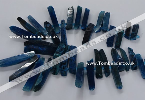 CTD2536 Top drilled 8*30mm - 11*50mm sticks agate gemstone beads