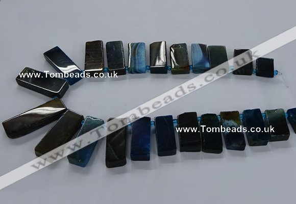 CTD2545 Top drilled 12*20mm - 15*40mm rectangle agate gemstone beads