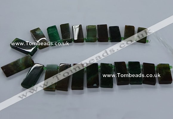 CTD2546 Top drilled 12*20mm - 15*40mm rectangle agate gemstone beads