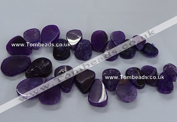 CTD2550 Top drilled 18*25mm - 30*40mm freeform agate gemstone beads