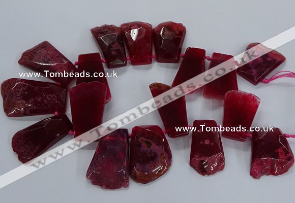 CTD2558 Top drilled 20*35mm - 30*45mm freeform agate gemstone beads