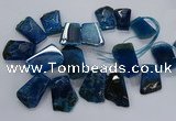 CTD2559 Top drilled 20*35mm - 30*45mm freeform agate gemstone beads