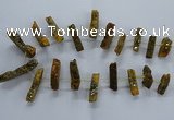 CTD2578 Top drilled 10*30mm - 10*50mm sticks plated druzy agate beads