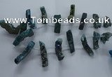 CTD2581 Top drilled 10*30mm - 10*50mm sticks plated druzy agate beads