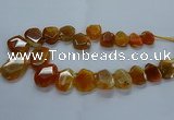 CTD2585 Top drilled 20*25mm - 30*40mm faceted freeform agate beads