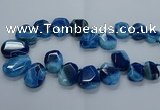 CTD2588 Top drilled 20*25mm - 30*40mm faceted freeform agate beads