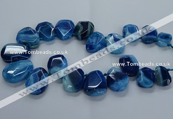 CTD2588 Top drilled 20*25mm - 30*40mm faceted freeform agate beads