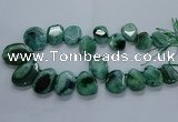 CTD2589 Top drilled 20*25mm - 30*40mm faceted freeform agate beads