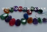 CTD2591 Top drilled 20*25mm - 30*40mm faceted freeform agate beads