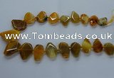 CTD2593 Top drilled 15*20mm - 25*35mm faceted freeform agate beads