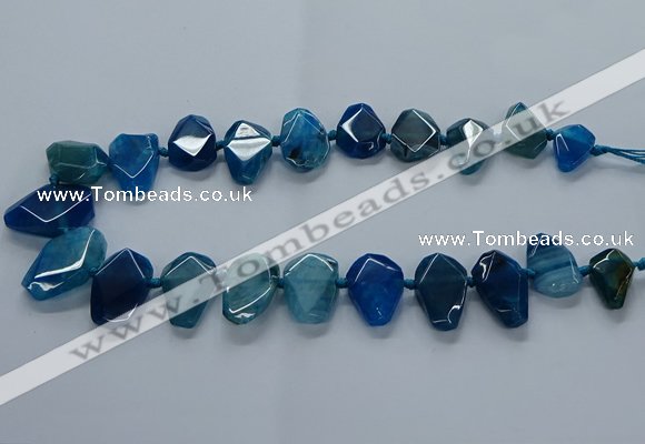 CTD2597 Top drilled 15*20mm - 25*35mm faceted freeform agate beads