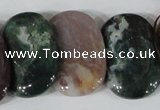 CTD26 Top drilled 20*30mm oval Indian agate beads wholesale