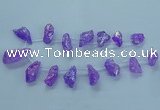 CTD2623 Top drilled 10*25mm - 20*45mm nuggets plated druzy quartz beads