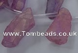 CTD2624 Top drilled 10*25mm - 20*45mm nuggets plated druzy quartz beads