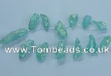 CTD2625 Top drilled 10*25mm - 20*45mm nuggets plated druzy quartz beads