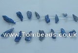 CTD2629 Top drilled 10*25mm - 20*45mm nuggets plated druzy quartz beads