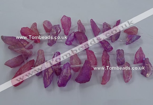 CTD2632 Top drilled 10*25mm - 20*45mm nuggets plated druzy quartz beads