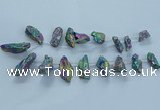 CTD2633 Top drilled 10*25mm - 20*45mm nuggets plated druzy quartz beads