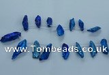 CTD2637 Top drilled 10*25mm - 20*45mm nuggets plated druzy quartz beads