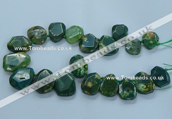 CTD2644 Top drilled 20*25mm - 30*40mm faceted freeform agate beads