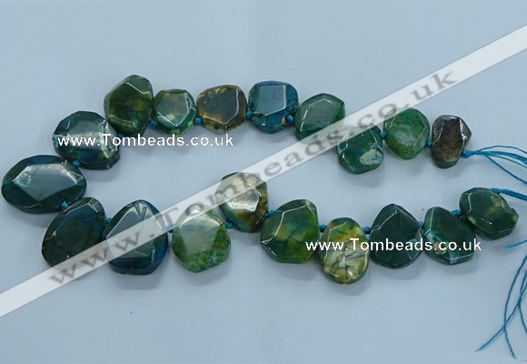 CTD2645 Top drilled 20*25mm - 30*40mm faceted freeform agate beads