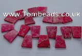 CTD2653 Top drilled 25*35mm - 30*40mm trapezoid sea sediment jasper beads