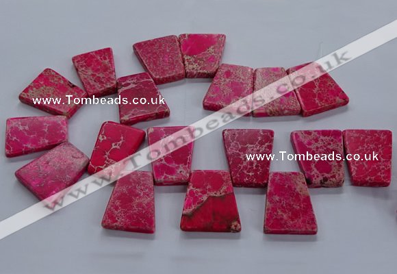 CTD2653 Top drilled 25*35mm - 30*40mm trapezoid sea sediment jasper beads