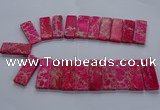 CTD2660 Top drilled 18*45mm - 20*48mm rectangle sea sediment jasper beads