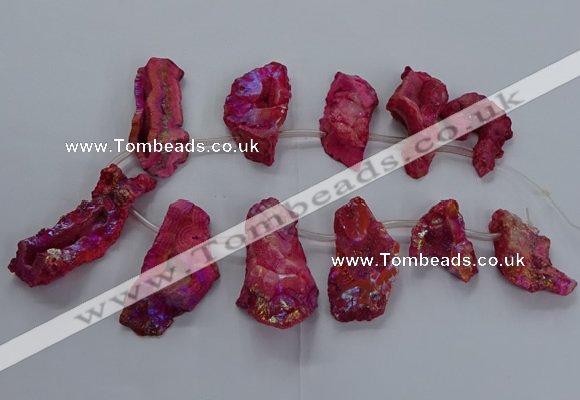 CTD2672 Top drilled 25*30mm - 35*60mm freeform plated druzy agate beads