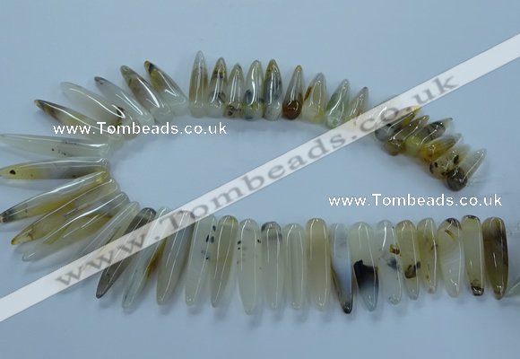 CTD2682 Top drilled 8*25mm - 10*50mm bullet montana agate beads