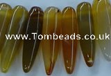 CTD2683 Top drilled 8*25mm - 10*50mm bullet agate gemstone beads