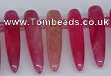 CTD2726 Top drilled 8*35mm bullet agate gemstone beads wholesale